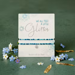 Crystals HCA Jewellery -  2pk Glitter Bracelet - Mandala of Luck - Blue