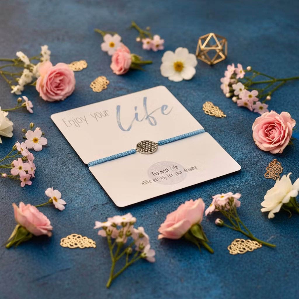 Crystals HCA Jewellery -  Enjoy Bracelet - Flower of Life- Blue