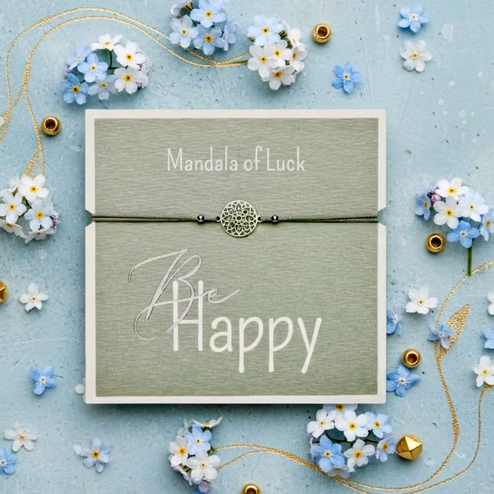 Crystals HCA Jewellery -  "Be Happy Bracelet" -SILVER plated Mandala of Luck
