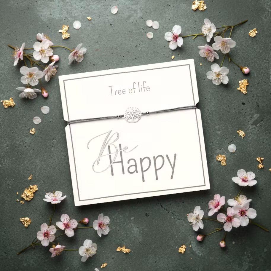 Crystals HCA Jewellery -  "Be Happy Bracelet" - Silverplated  Tree of Life