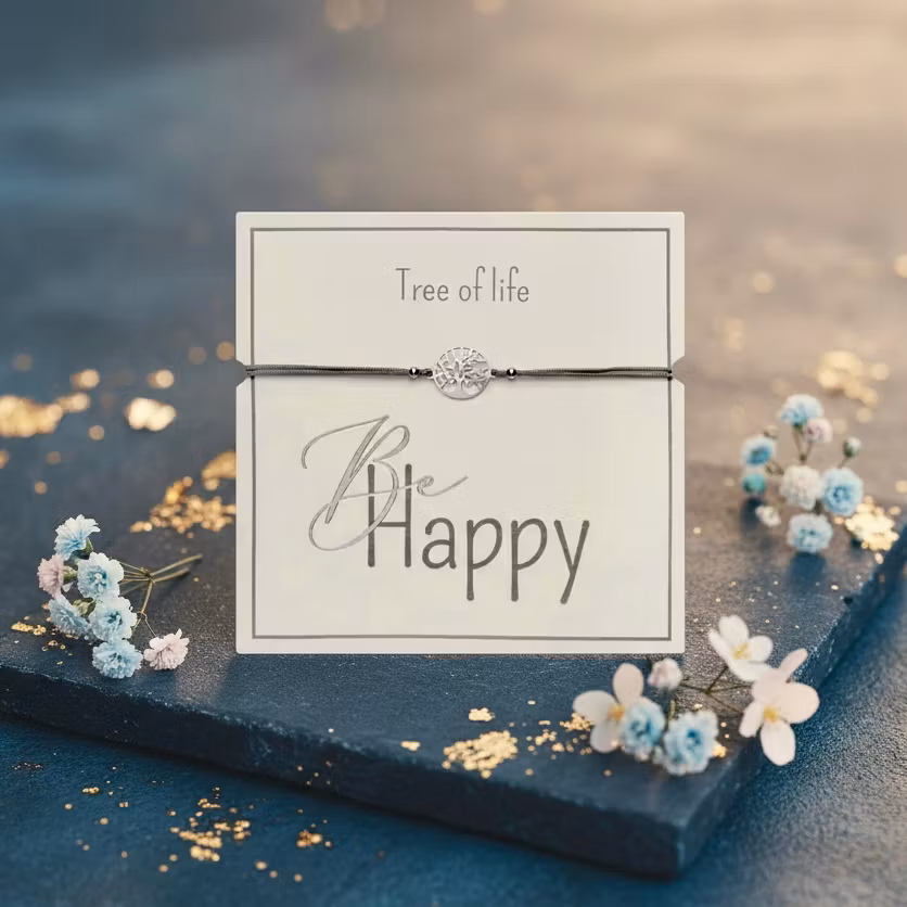 Crystals HCA Jewellery -  "Be Happy Bracelet" - Silverplated  Tree of Life