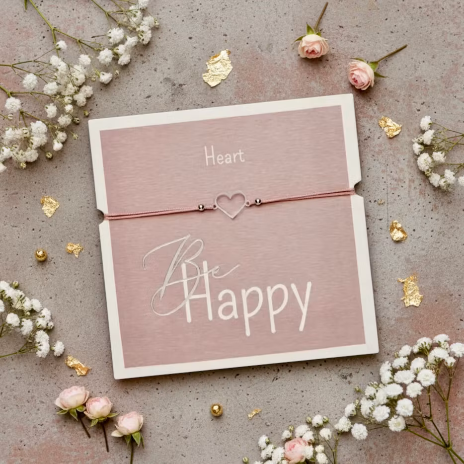Crystals HCA Jewellery -  "Be Happy Bracelet" - Silver Heart