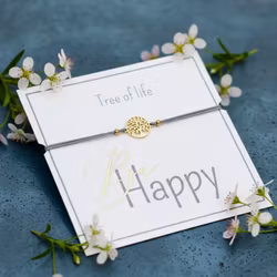 Crystals HCA Jewellery -  "Be Happy Bracelet" - Goldplated  Tree of Life