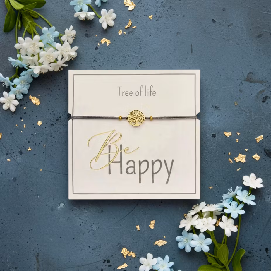 Crystals HCA Jewellery -  "Be Happy Bracelet" - Goldplated  Tree of Life