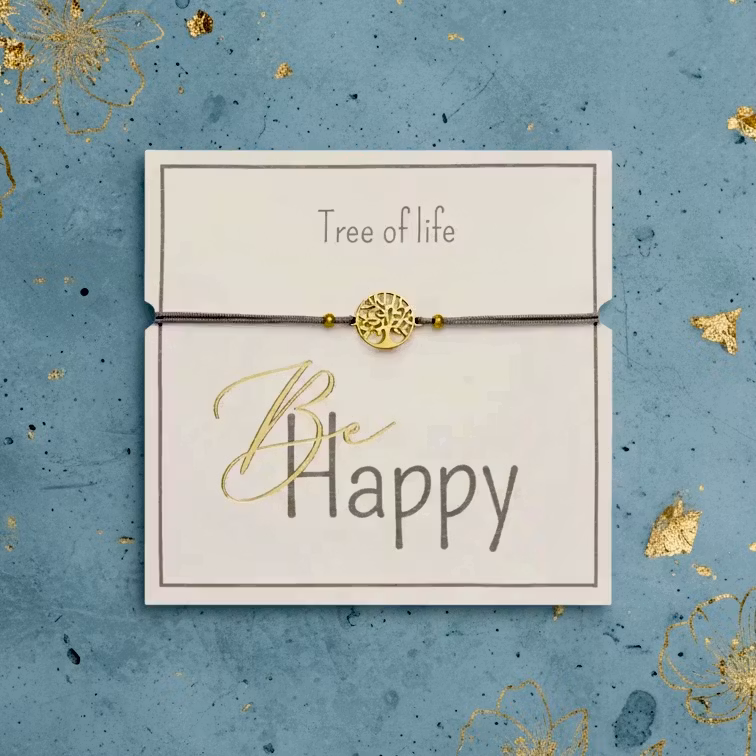 Crystals HCA Jewellery -  "Be Happy Bracelet" - Goldplated  Tree of Life
