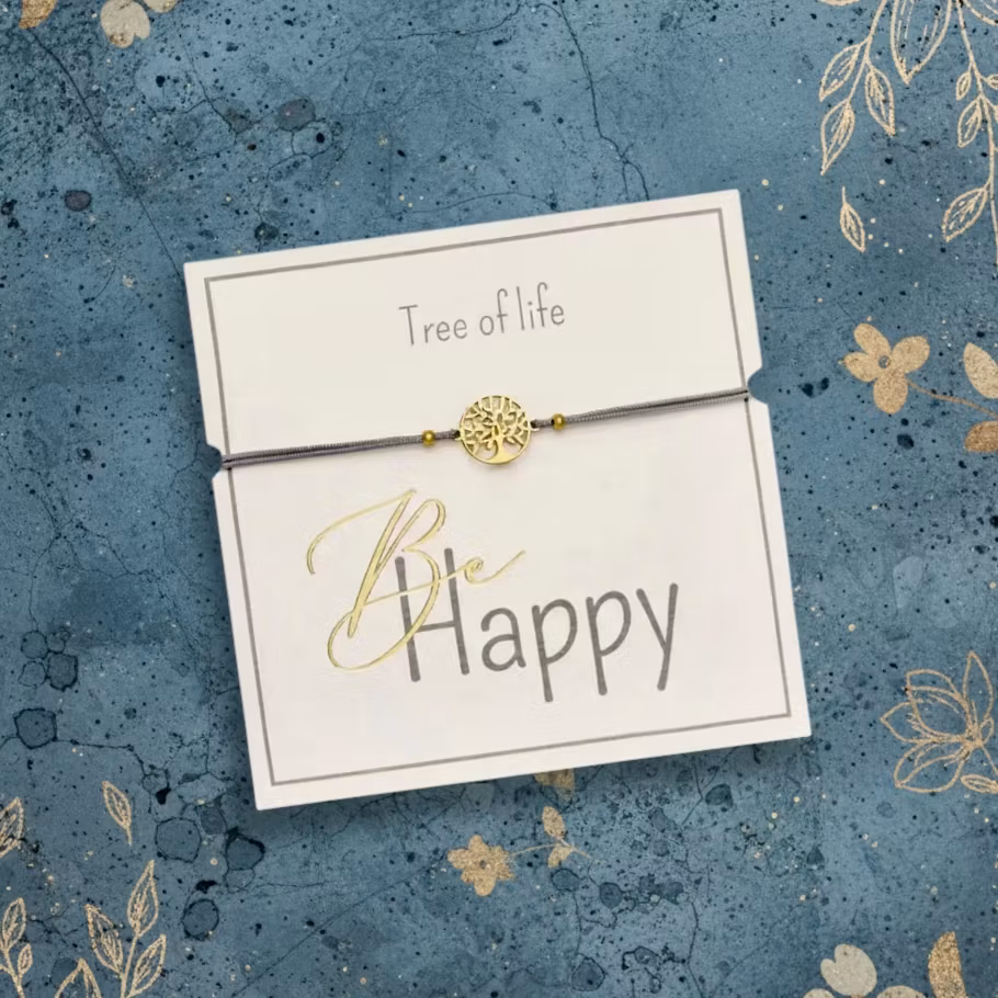 Crystals HCA Jewellery -  "Be Happy Bracelet" - Goldplated  Tree of Life