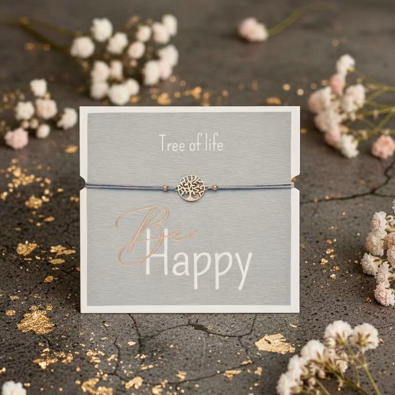 Crystals HCA Jewellery -  "Be Happy Bracelet" - Tree of Life - Rosegold