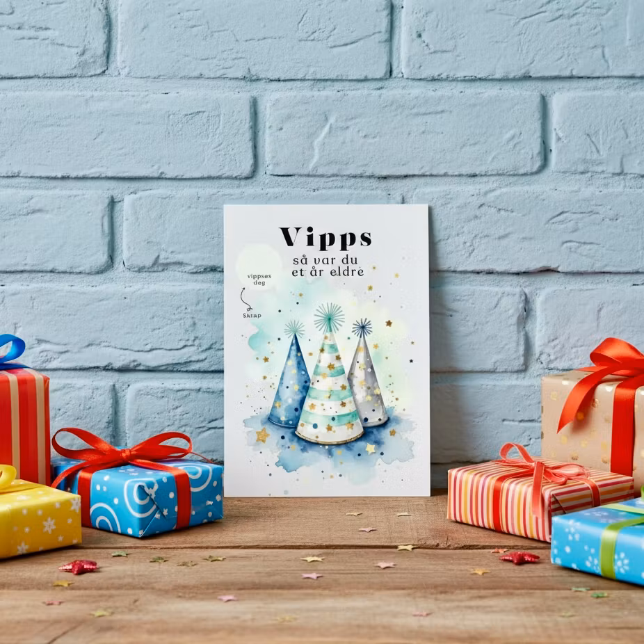 Vipps Bursdagskort - Bursdagshatt