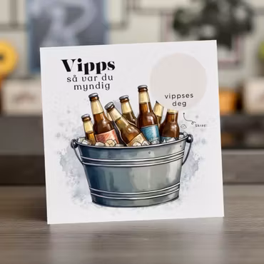 18 års Bursdagskort  - Vipps så var du myndig