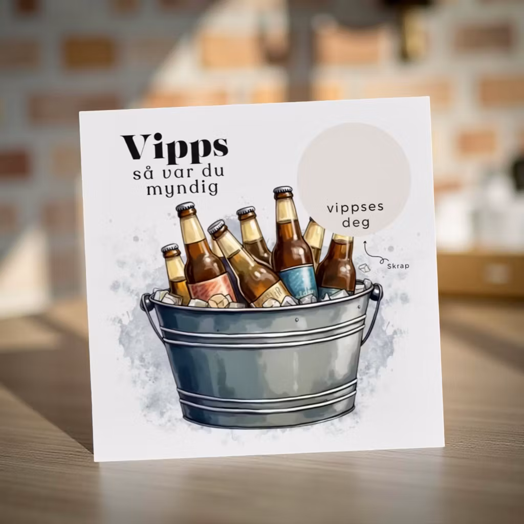 18 års Bursdagskort  - Vipps så var du myndig