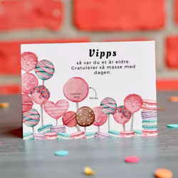 Vipps Bursdagskort - Cake Pops