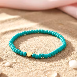 Glass Beads Stretch Bracelet - Turkis