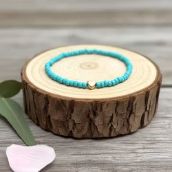 Glass Beads Stretch Bracelet - Turkis
