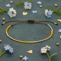 Mini Beads Armbånd - Gul