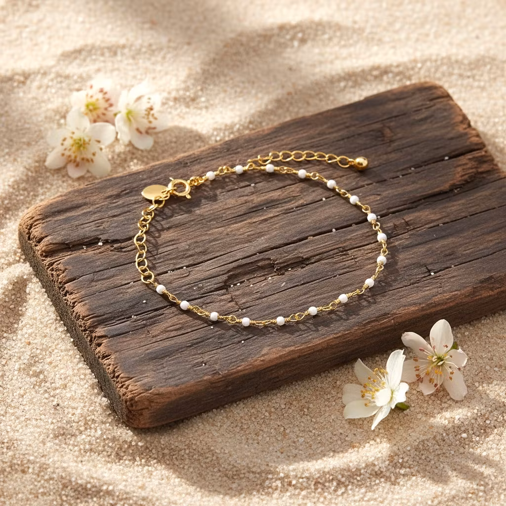 Une a Une - Indian White Agate Bracelet