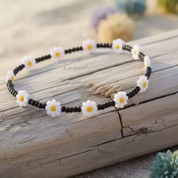 Mini Beads ArmbÄnd - Blomster Sort