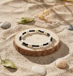 Mini Beads Armbånd - Blomster Sort