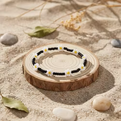 Mini Beads ArmbÄnd - Blomster Sort