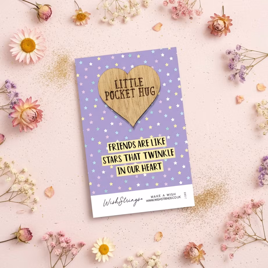 Wishstring - "Friends are like stars" - Keepsake Pockethug