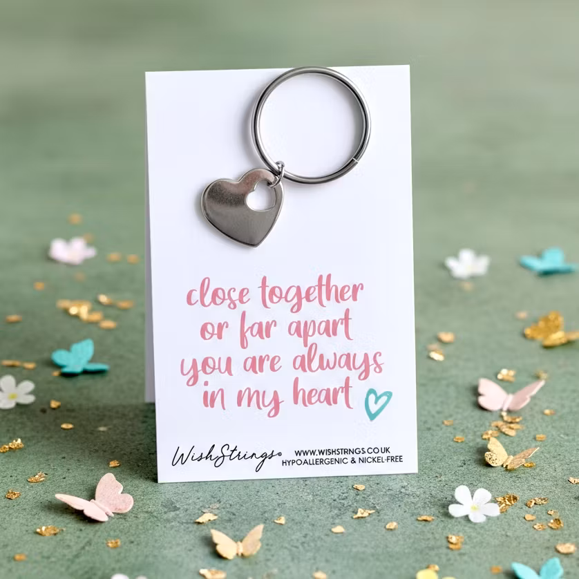 Wishstring Keyring- "Always in my heart"