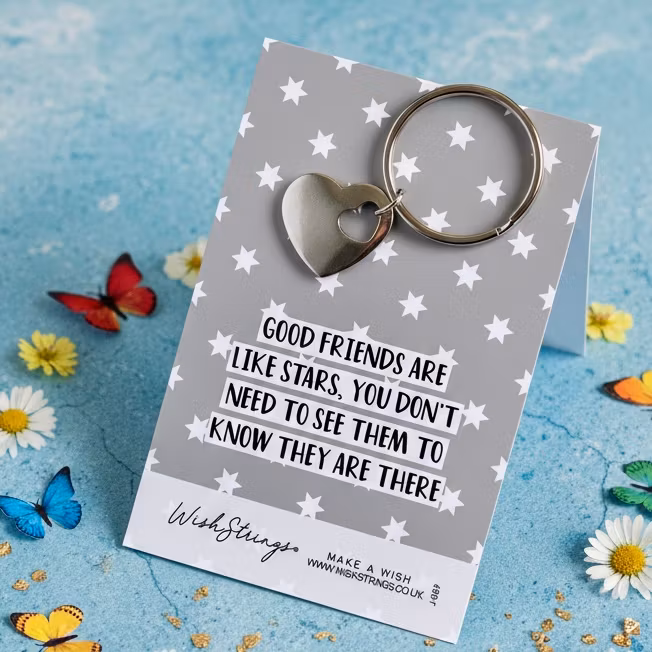 Wishstring Keyring- "Good Friends are like Stars"