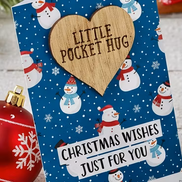 Wishstring Pockethug- "Christmas Wishes Snowmen"