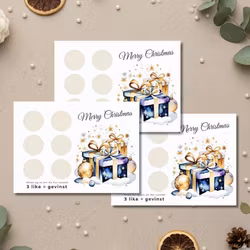 3pk Skrap og vinn - Julekort