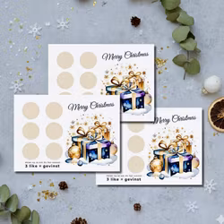 3pk Skrap og vinn - Julekort