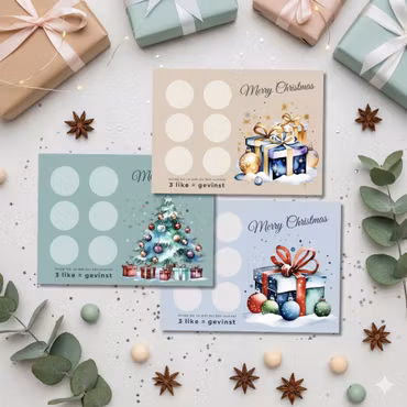 3pk Skrap og vinn - Julekort