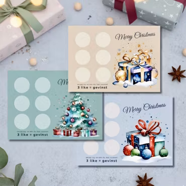 3pk Skrap og vinn - Julekort