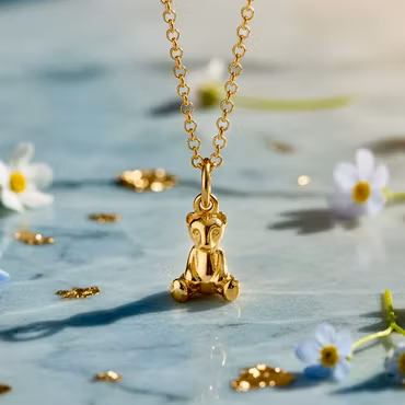 Lily Charmed - Teddy Bear  Gold Necklace