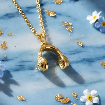 Lily Charmed - Headphones Gold Necklace