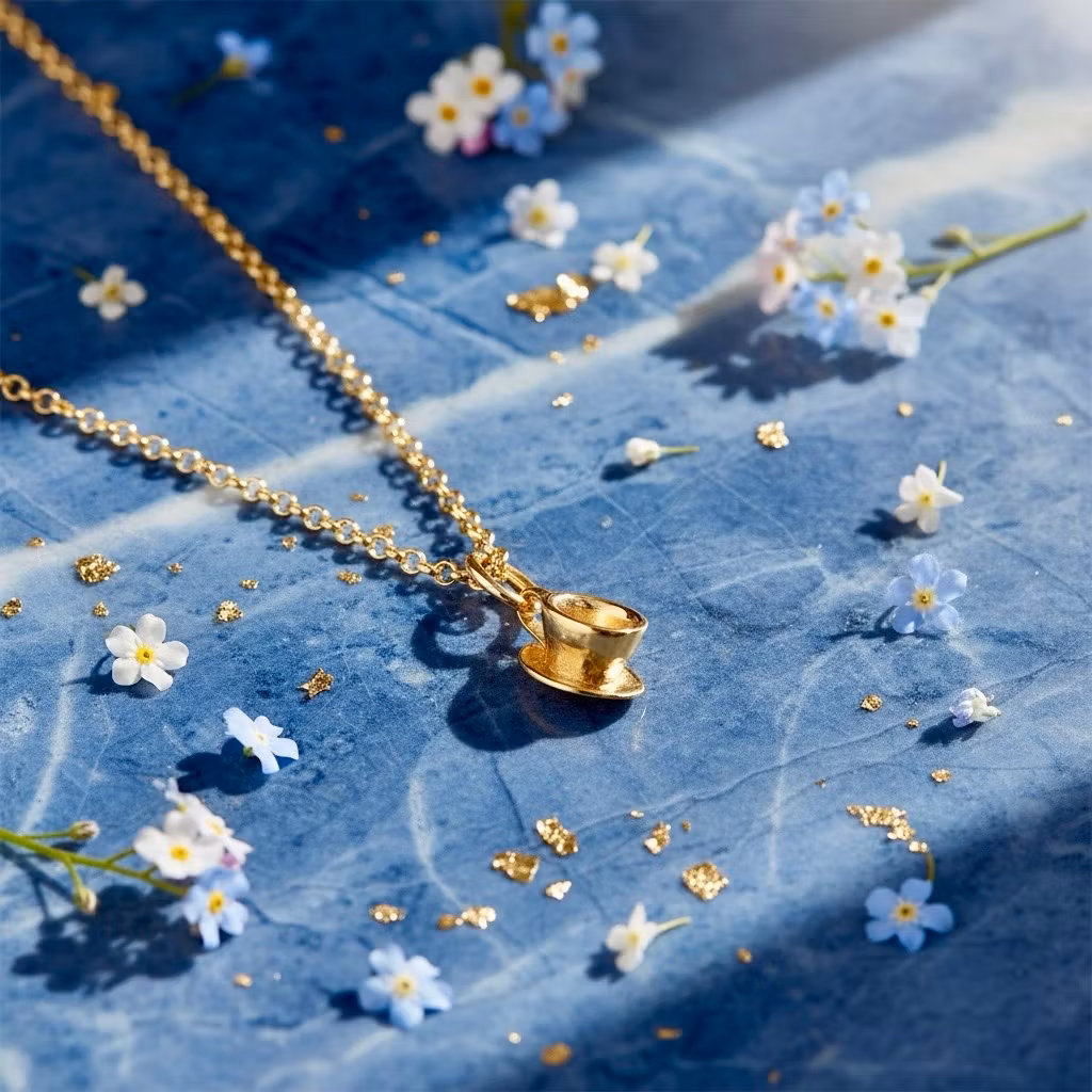 Lily Charmed - Coffe Cup Gold Necklace