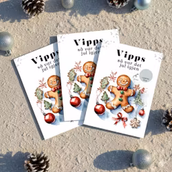 3pk Vipps Skrapekort - Pepperkake