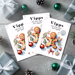 3pk Vipps Skrapekort - Pepperkake