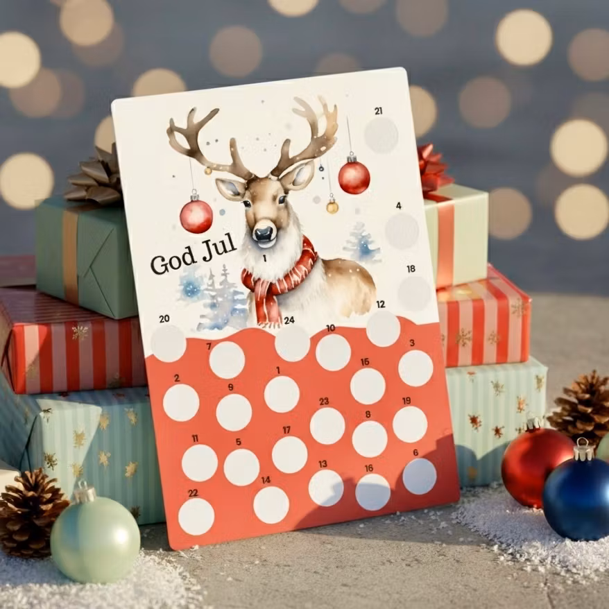 Scratch-off Julekalender - Reinsdyr
