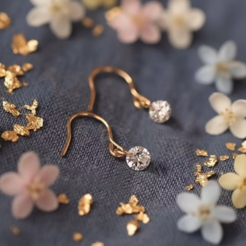 Cubic Zirconia Gull-øredobber