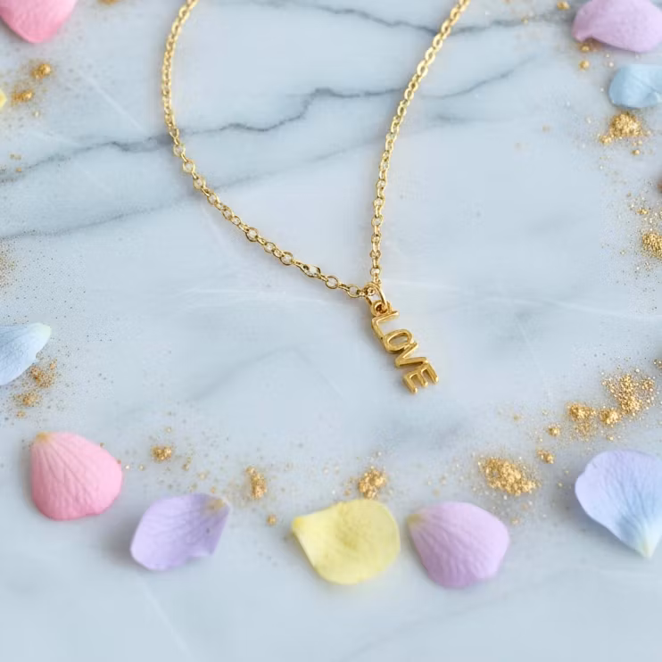 The Vintage Pearl - "I love you like crazy" Gold Necklace