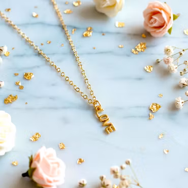 The Vintage Pearl - "I love you like crazy" Gold Necklace