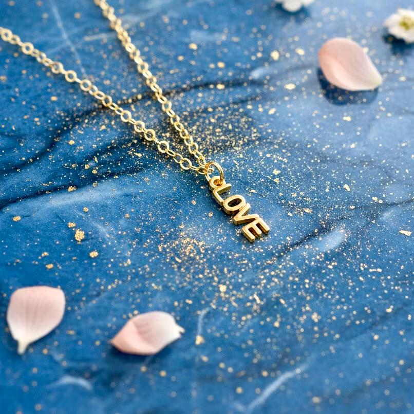 The Vintage Pearl - "I love you like crazy" Gold Necklace
