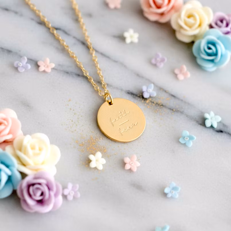 Gigis Petals - "Faith over Fear" Gullkjede