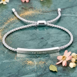 ‘I Am Loved’ Reminder Rope Bracelet Silver