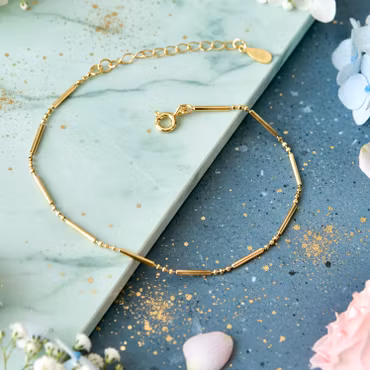 Mesa Blue - Tube and Ball Chain Bracelett