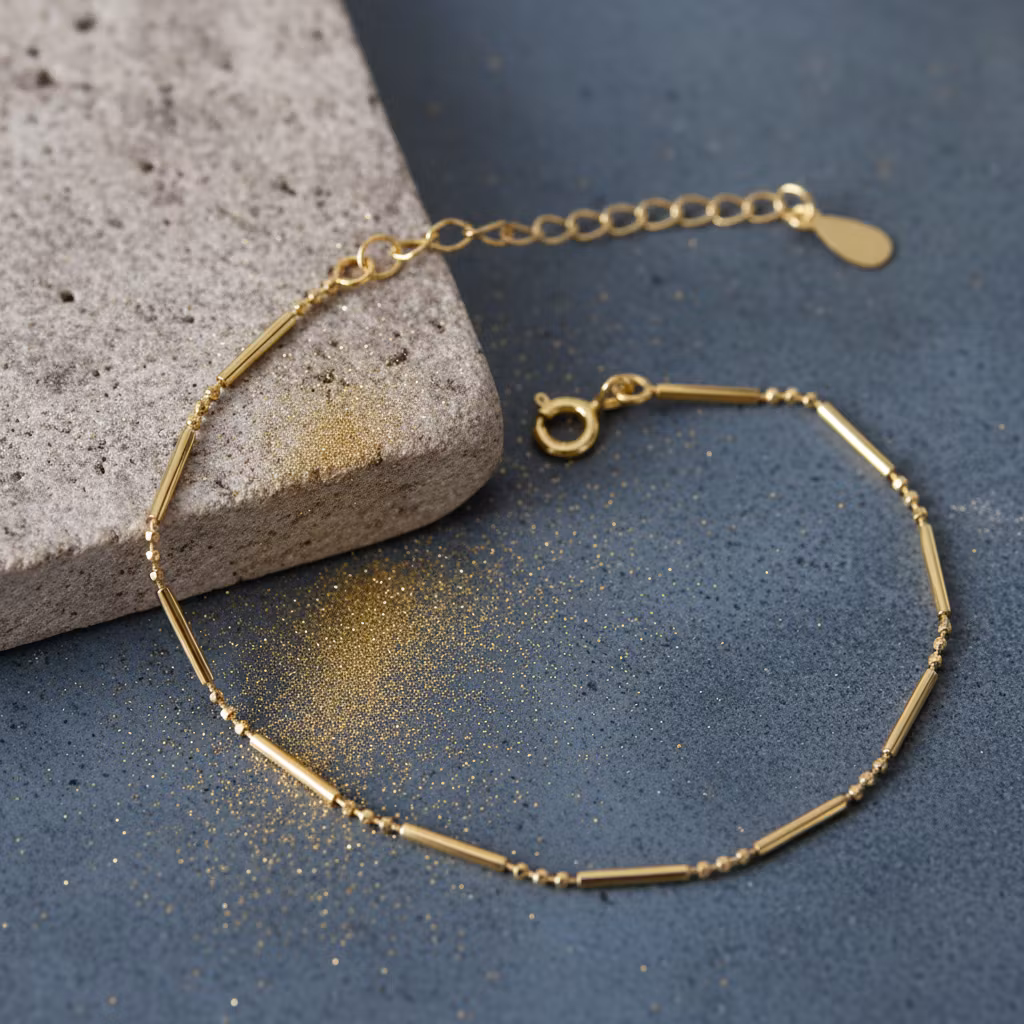 Mesa Blue - Tube and Ball Chain Bracelett