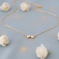 The Vintage Pearl - "All My Loves Gold Necklace" - 2 Hearts
