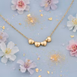 The Vintage Pearl - "All My Loves Gold Necklace" - 4 Hearts