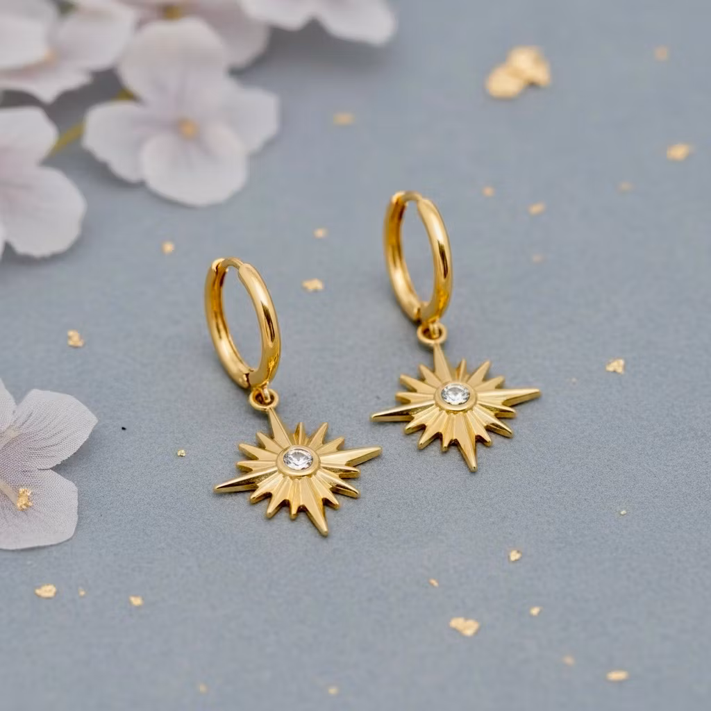 Star Pendant Huggies