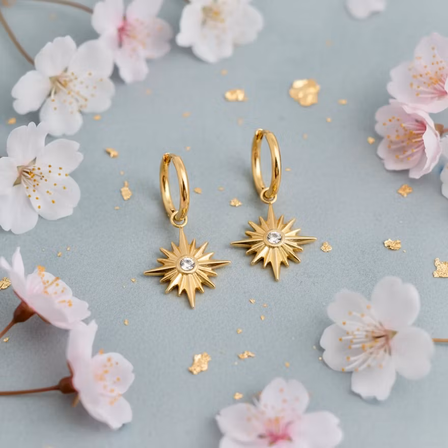 Star Pendant Huggies
