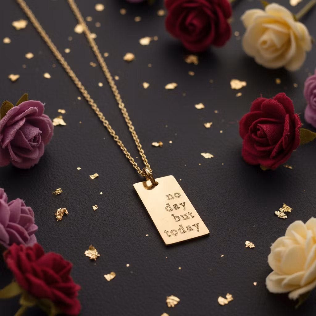 One Life Jewellery . "No day but today" Gold Necklace