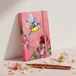 A6 Notatbok - Fugl og Blomster